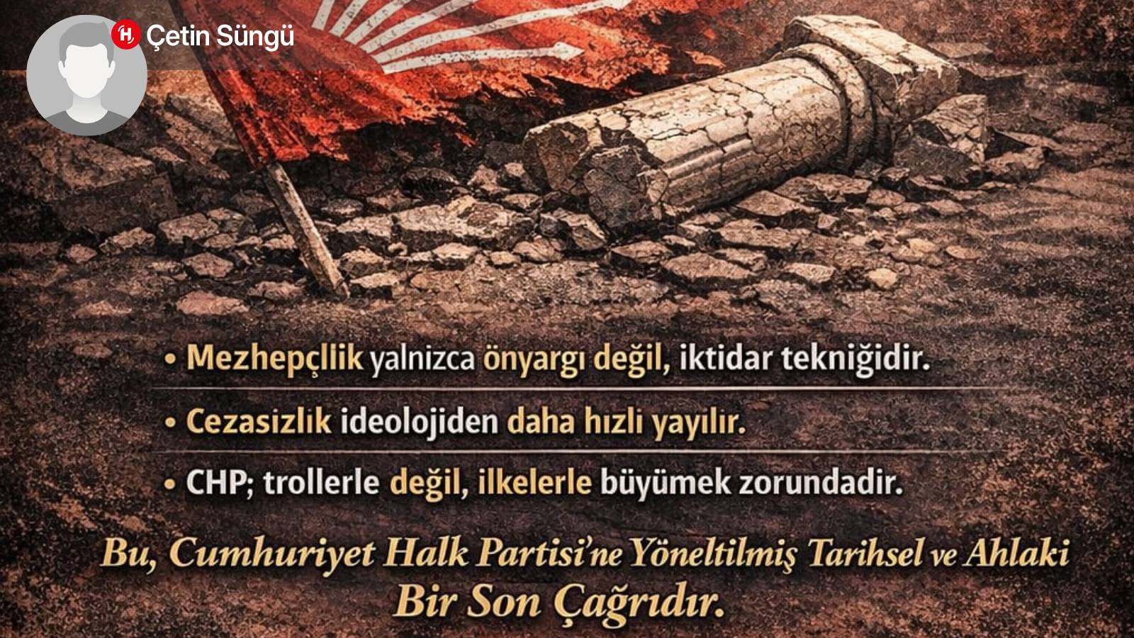 Kayseri Provincial Chairman Ümit Özer should be immediately dismissed and expelled from CHP