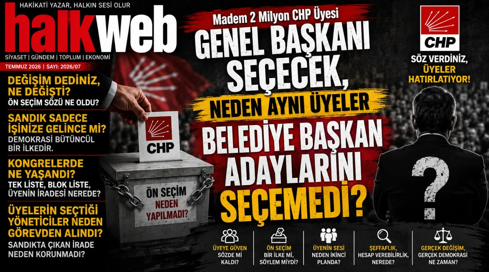 “Madem 2 Milyon CHP Üyesi Genel Başkanı Seçecek, Neden Aynı Üyeler Belediye Başkan Adaylarını Seçemedi?”