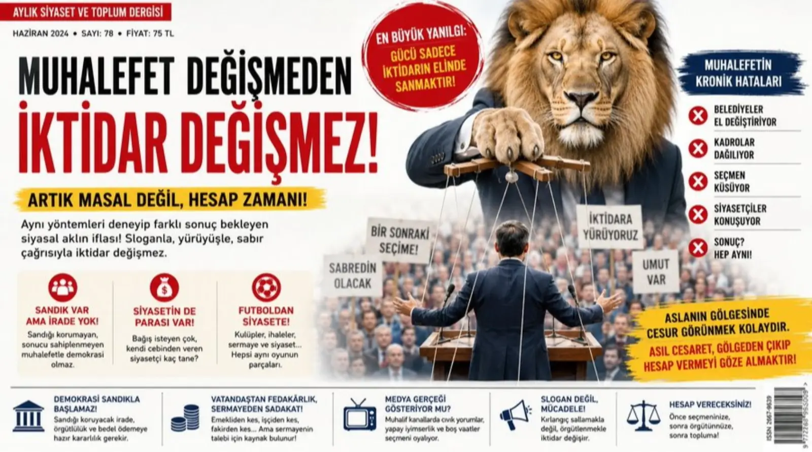 MUHALEFET DEĞİŞMEDEN İKTİDAR DEĞİŞMEZ: ARTIK MASAL DEĞİL, HESAP ZAMANI!